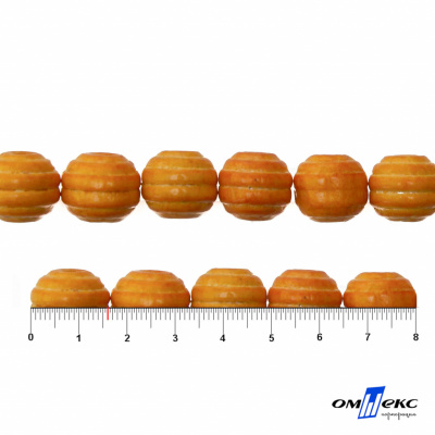 0309-Бусины деревянные "ОмТекс", 16 мм, упак.50+/-3шт, цв.003-оранжевый - купить в Вологде. Цена: 62.22 руб.