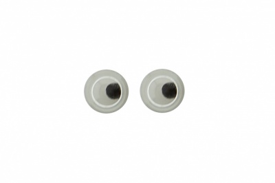 Глазки для игрушек, круглые, с бегающими зрачками, 4 мм/упак.100+/-5 шт, цв. -черно-белые - купить в Вологде. Цена: 25.40 руб.