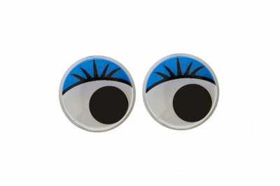 Глазки для игрушек, круглые, с бегающими зрачками, 12 мм/упак.50+/-2 шт, цв. -синий - купить в Вологде. Цена: 95.04 руб.