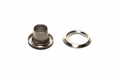 Люверсы металлические "ОмТекс", блочка/кольцо, (3 мм) - цв.никель - купить в Вологде. Цена: 0.18 руб.