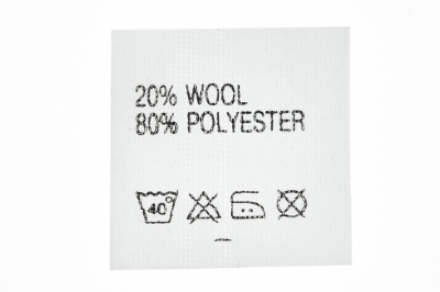 Состав и уход 20% wool 80% poliester - купить в Вологде. Цена: 64.21 руб.
