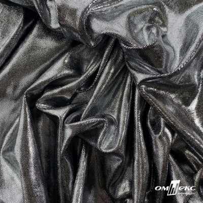 Трикотажное полотно голограмма, шир.140 см, #602 -чёрный/серебро - купить в Вологде. Цена 385.88 руб.