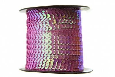 Пайетки "ОмТекс" на нитях, CREAM, 6 мм С / упак.73+/-1м, цв. 89 - розовый - купить в Вологде. Цена: 468.37 руб.