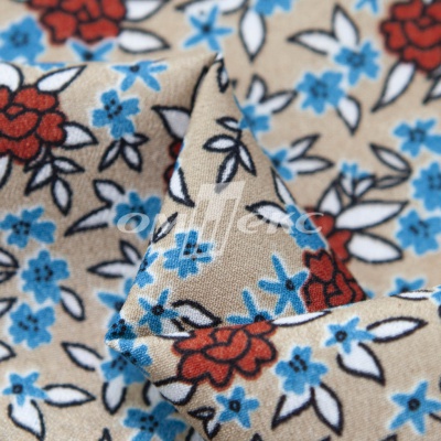Плательная ткань "Фламенко" 7.1, 80 гр/м2, шир.150 см, принт растительный - купить в Вологде. Цена 239.03 руб.