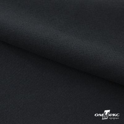 Трикотажное полотно "Капри" 100% полиэстр, 152см, 320 г/м2, чёрный, м - купить в Вологде. Цена 374 руб.