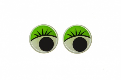 Глазки для игрушек, круглые, с бегающими зрачками, 10 мм/упак.50+/-2 шт, цв. -зеленый - купить в Вологде. Цена: 71.20 руб.