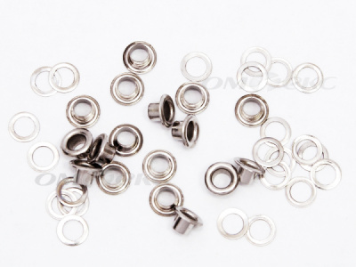 Люверсы металлические, блочка/кольцо, №3 (5 мм) упак.1000 шт- цв.никель - купить в Вологде. Цена: 215.60 руб.