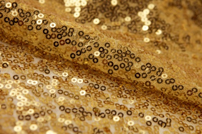 Сетка с пайетками №6, 188 гр/м2, шир.130см, цвет золото - купить в Вологде. Цена 371.02 руб.