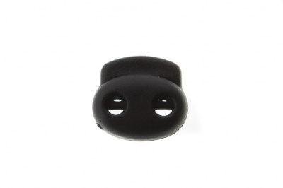 8049ТН Фиксатор пластиковый двухдырочный, 23х20 мм, цвет чёрный - купить в Вологде. Цена: 1.37 руб.