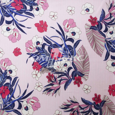 Плательная ткань "Фламенко" 18.1, 80 гр/м2, шир.150 см, принт растительный - купить в Вологде. Цена 239.03 руб.