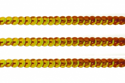 Пайетки "ОмТекс" на нитях, CREAM, 6 мм С / упак.73+/-1м, цв. 88 - оранжевый - купить в Вологде. Цена: 300.55 руб.