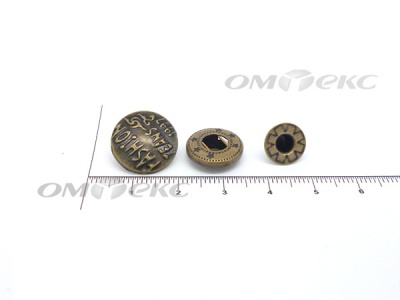 Кнопки металл 15 мм альфа антик с рис.№3  - купить в Вологде. Цена: 2.90 руб.