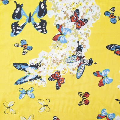 Плательная ткань "Софи" 7.2, 75 гр/м2, шир.150 см, принт бабочки - купить в Вологде. Цена 241.49 руб.