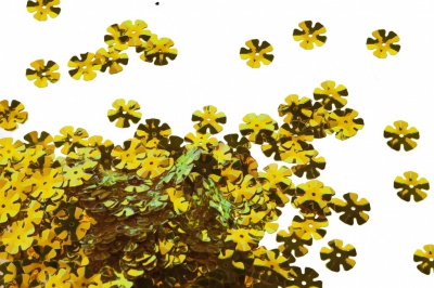 Пайетки "ОмТекс" россыпью,DOUBLE SIDED GOLD,цветок 14 мм/упак.50 гр, цв. 0460-золото - купить в Вологде. Цена: 80.12 руб.