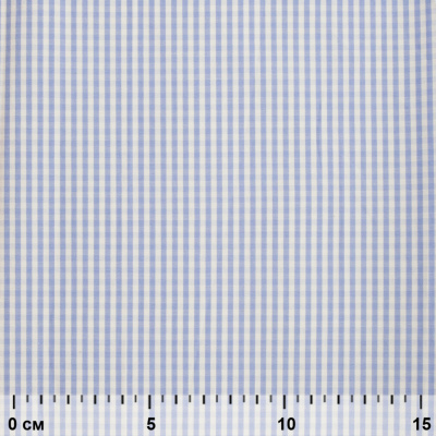 Ткань сорочечная Клетка Виши, 115 г/м2, 58% пэ,42% хл, шир.150 см, цв.2-голубой, (арт.111) - купить в Вологде. Цена 309.82 руб.