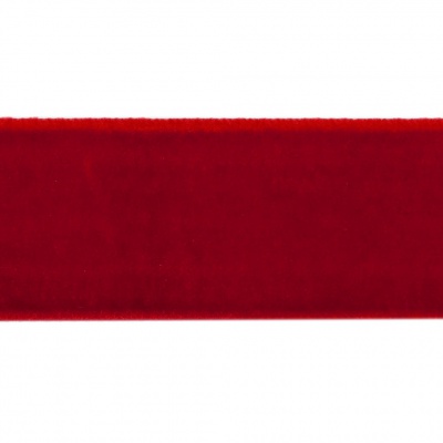 Лента бархатная нейлон, шир.25 мм, (упак. 45,7м), цв.45-красный - купить в Вологде. Цена: 981.09 руб.