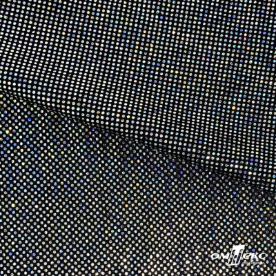 Трикотажное полотно голограмма, шир.140 см, #601-хамелеон чёрный - купить в Вологде. Цена 452.76 руб.