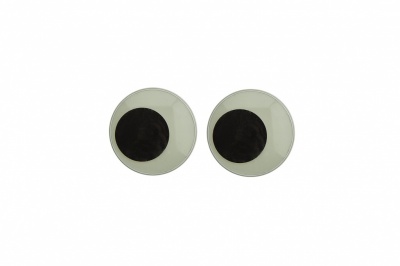 Глазки для игрушек, круглые, с бегающими зрачками, 10 мм/упак.50+/-2 шт, цв. -черно-белые - купить в Вологде. Цена: 35.20 руб.