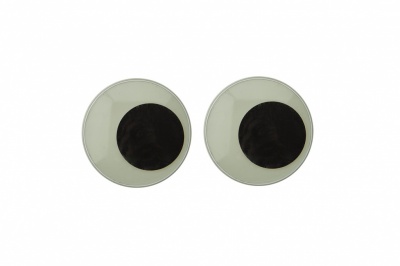 Глазки для игрушек, круглые, с бегающими зрачками, 24 мм/упак.50+/-2 шт, цв. -черно-белые - купить в Вологде. Цена: 60.32 руб.