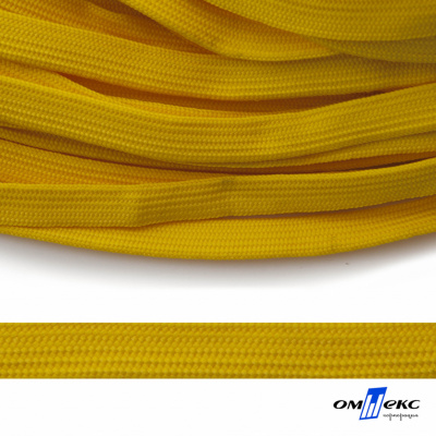 Шнур плетеный (плоский) d-12 мм, (уп.90+/-1м), 100% полиэстер, цв.269 - жёлтый - купить в Вологде. Цена: 8.62 руб.