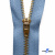 Молнии джинсовые металл т-5, 18 см латунь (YG), цв.-деним (231) - купить в Вологде. Цена: 22.80 руб.