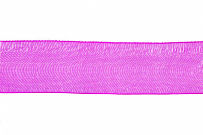 Лента органза 1015, шир. 10 мм/уп. 22,8+/-0,5 м, цвет ярк.розовый - купить в Вологде. Цена: 38.39 руб.