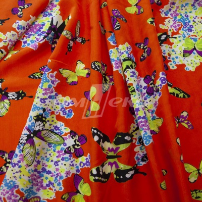 Плательная ткань "Софи" 7.1, 75 гр/м2, шир.150 см, принт бабочки - купить в Вологде. Цена 241.49 руб.