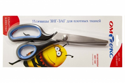 Ножницы арт.0330-6052 "ЗИГ-ЗАГ" 5 мм, для плотных тканей , 9"/ 229 мм - купить в Вологде. Цена: 740.56 руб.