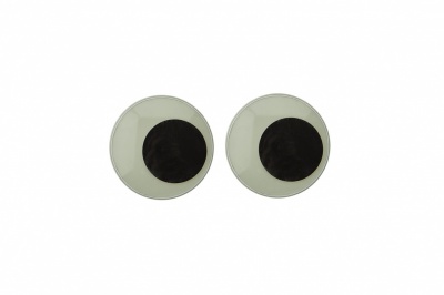 Глазки для игрушек, круглые, с бегающими зрачками, 15 мм/упак.50+/-2 шт, цв. -черно-белые - купить в Вологде. Цена: 46.92 руб.