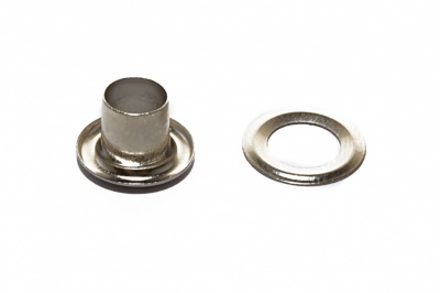 Люверсы металлические "ОмТекс", блочка/кольцо, (4 мм) - цв.никель - купить в Вологде. Цена: 0.24 руб.