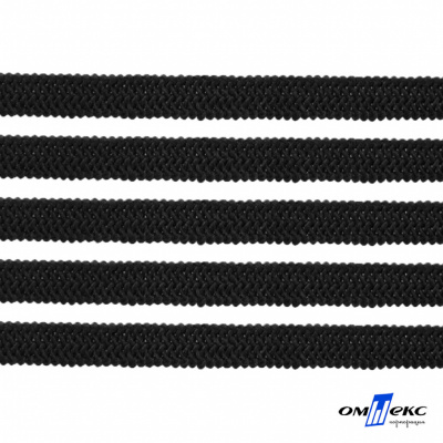 Лента эластичная вязанная (резинка) 4 мм (200+/-1 м) 400 гр/м2 черная бобина "ОМТЕКС" - купить в Вологде. Цена: 1.78 руб.