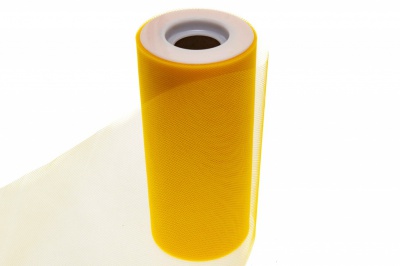 Фатин в шпульках 16-72, 10 гр/м2, шир. 15 см (в нам. 25+/-1 м), цвет жёлтый - купить в Вологде. Цена: 100.69 руб.