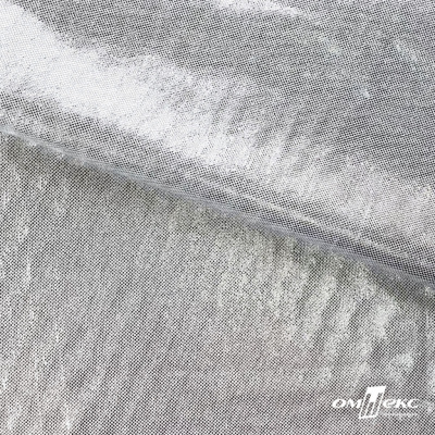 Трикотажное полотно голограмма, шир.140 см, #602 -белый/серебро - купить в Вологде. Цена 385.88 руб.