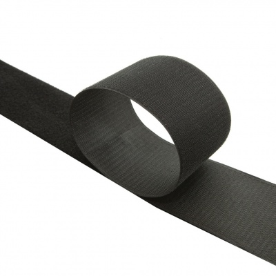 Липучка с покрытием ПВХ, шир. 100 мм (упак. 25 м), цвет чёрный - купить в Вологде. Цена: 72.33 руб.