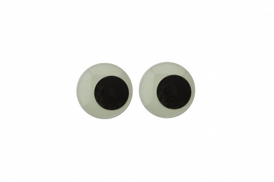 Глазки для игрушек, круглые, с бегающими зрачками, 8 мм/упак.50+/-2 шт, цв. -черно-белые - купить в Вологде. Цена: 15.88 руб.