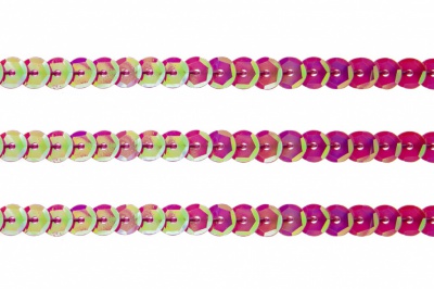 Пайетки "ОмТекс" на нитях, CREAM, 6 мм С / упак.73+/-1м, цв. 89 - розовый - купить в Вологде. Цена: 468.37 руб.