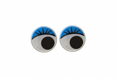 Глазки для игрушек, круглые, с бегающими зрачками, 8 мм/упак.50+/-2 шт, цв. -синий - купить в Вологде. Цена: 59.05 руб.