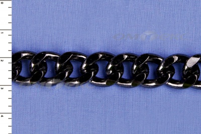 Цепь металл декоративная №9 (13,5*16,5) черная (10+/-1 м)  - купить в Вологде. Цена: 808.92 руб.