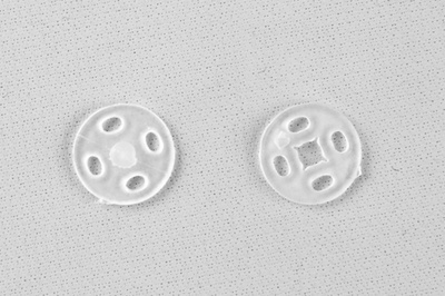 Кнопки пришивные пластиковые 10 мм, блистер 24шт, цв.-прозрачные - купить в Вологде. Цена: 48.41 руб.