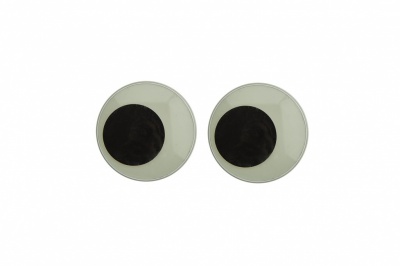 Глазки для игрушек, круглые, с бегающими зрачками, 18 мм/упак.50+/-2 шт, цв. -черно-белые - купить в Вологде. Цена: 41.81 руб.