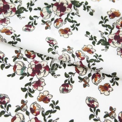 Плательная ткань "Фламенко" 23.1, 80 гр/м2, шир.150 см, принт растительный - купить в Вологде. Цена 264.56 руб.
