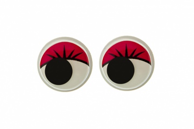 Глазки для игрушек, круглые, с бегающими зрачками, 12 мм/упак.50+/-2 шт, цв. -красный - купить в Вологде. Цена: 95.04 руб.