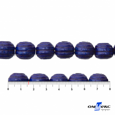 0309-Бусины деревянные "ОмТекс", 16 мм, упак.50+/-3шт, цв.006-синий - купить в Вологде. Цена: 62.22 руб.